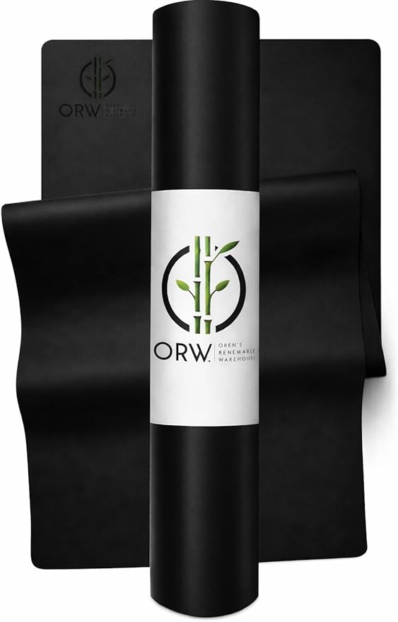 ORW Non Slip Hot Yoga Mat - Grip Surface & Natural Rubber Base, REACH Tested, Home & Studio Practice