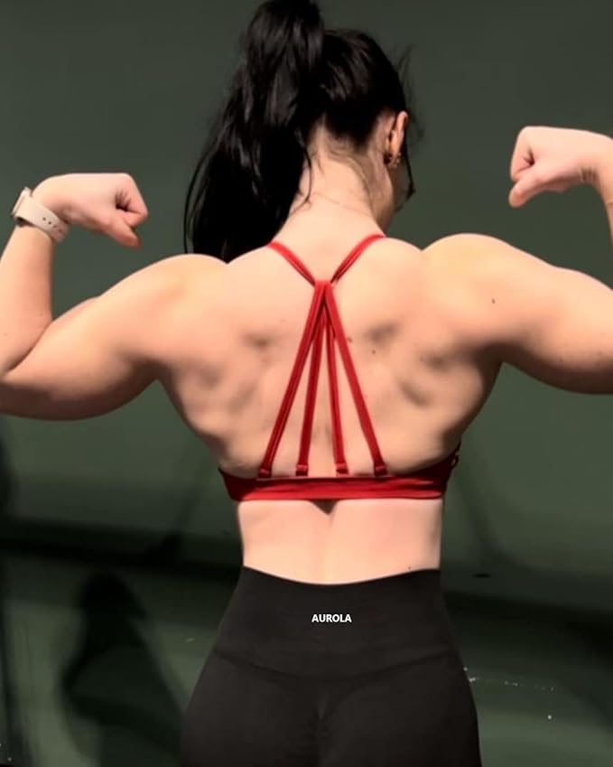 AUROLA Mercury Workout Sports Bras Women Athletic Removable Padded Backless Strapy Minimal Crop Top