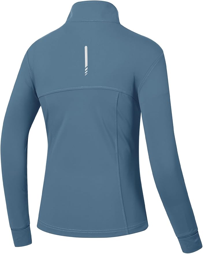 BGOWATU Women's Workout Jacket Lightweight Zip up Running Athletic Jackets with Thumb Holes
