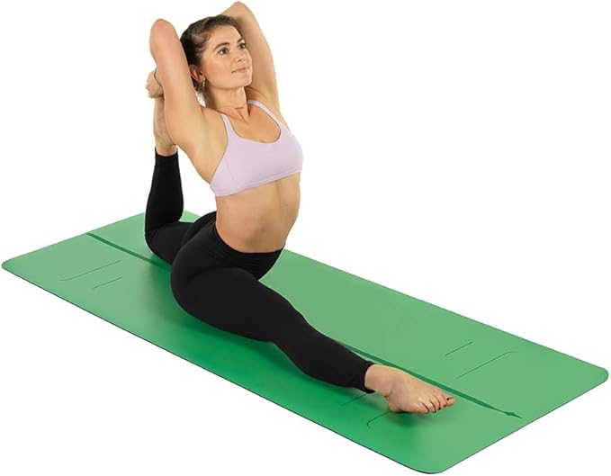 Liforme Evolve Yoga Mat – Free Yoga Bag Included - Patented Alignment System, Warrior-like Grip, Non-slip, Eco-friendly, Sweat-Resistant, Long, Wide, 4.2mm thick mat for comfort