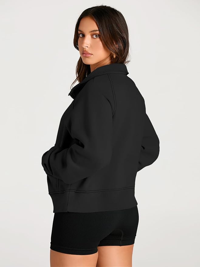 AUTOMET Womens Sweatshirts Half Zip Cropped Pullover Fleece Quarter Zipper Hoodies 2026 Fall Fashion Outfits Clothes