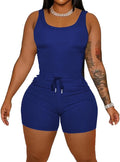 HBQ Women 2 Piece Outfits Sleeveless Tank Tops Biker Short Workout Jogger Sets Summer