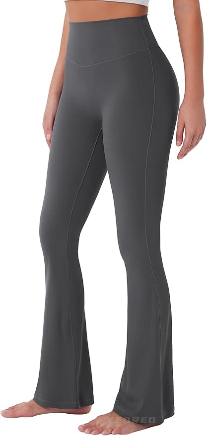 YEOREO Women's Mini Flared Workout High Waist No Front Seam Yoga Legging Pants