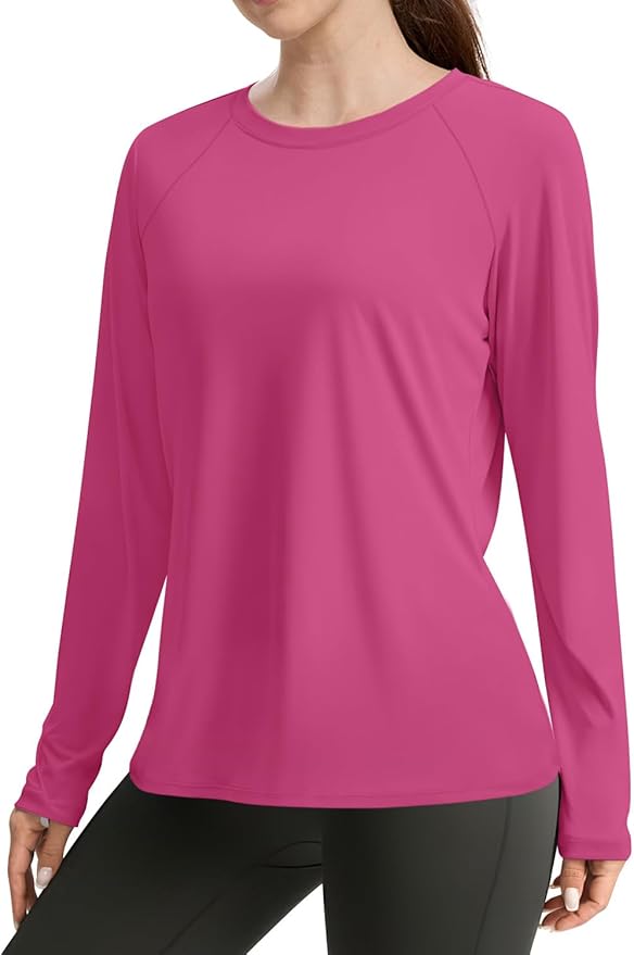 WIHOLL Workout Tops for Women Long Sleeve Sun Shirt UPF 50+ UV Protection Running Hiking Clothes Quick Dry Athletic Tops
