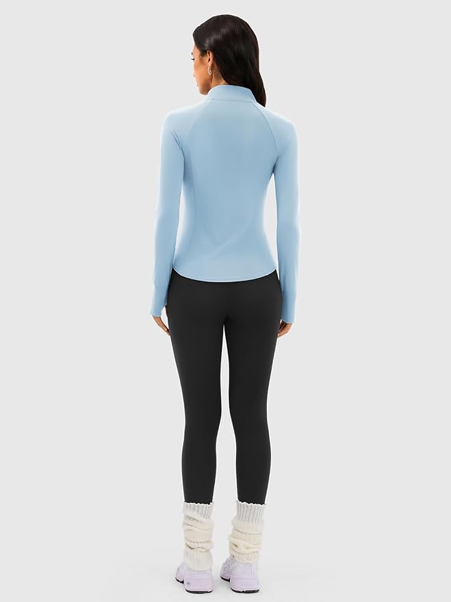 Cropped Workout Jackets for Women Running,Lightweight Yoga Tops Athletic Jacket Slim Fitted,Full Zip Up with Pockets
