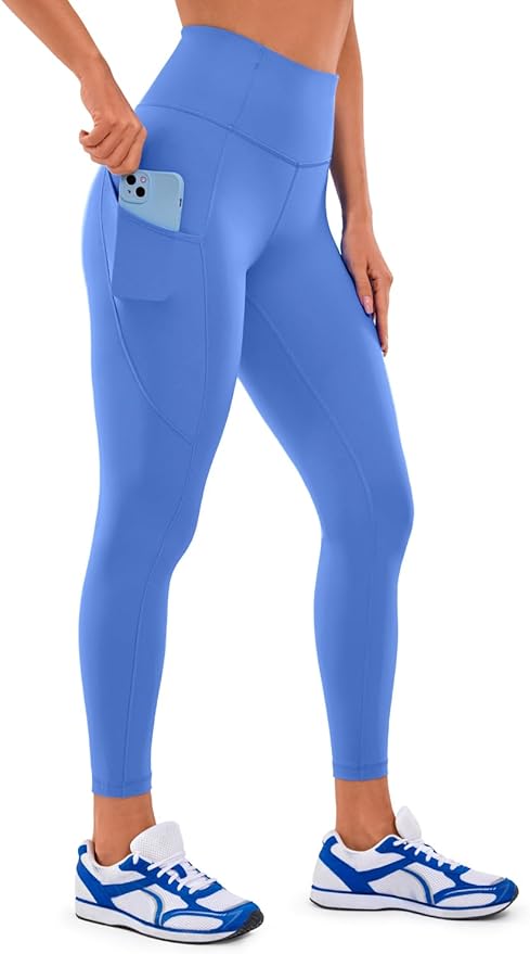 CRZ YOGA Naked Feeling Workout Leggings Pockets 25'' - High Waisted Womens Yoga Pants Running Tights