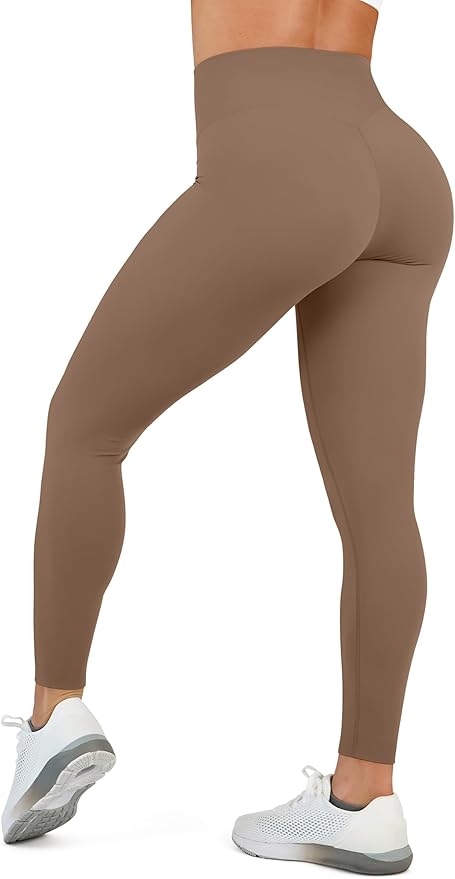 High Waisted Leggings for Women - No Front Seam Tummy Control Yoga Pants for Workout Running No See Through