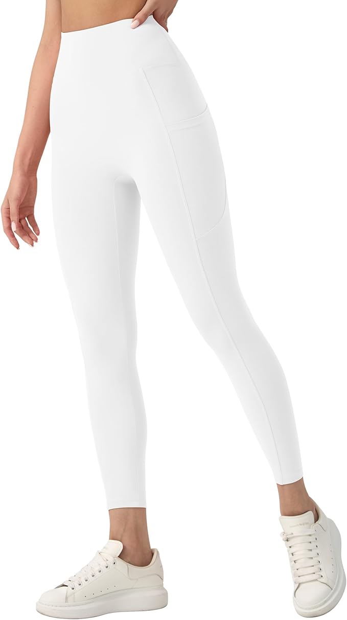High Waisted Leggings for Women - No Front Seam Tummy Control Yoga Pants for Workout Running No See Through