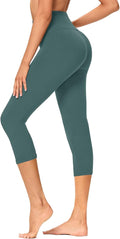 GAYHAY High Waisted Capri Leggings for Women - Soft Slim Yoga Pants for Running Cycling Workout