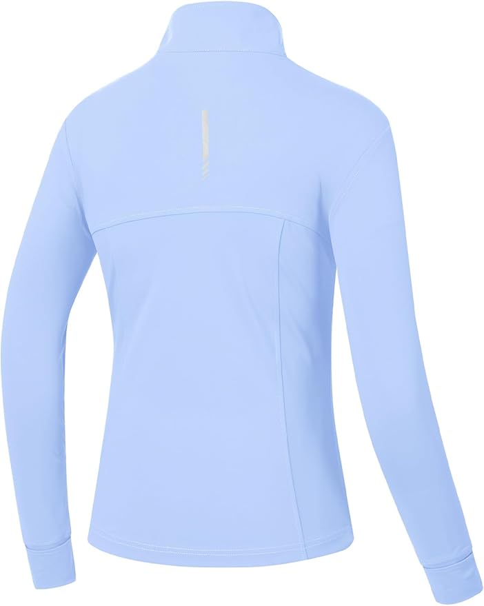 BGOWATU Women's Workout Jacket Lightweight Zip up Running Athletic Jackets with Thumb Holes