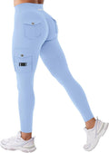 YEOREO CoreFlex Workout Cargo Leggings with Pockets for Women Hidden Scrunch Butt Lifting Leggings Gym Yoga Pants
