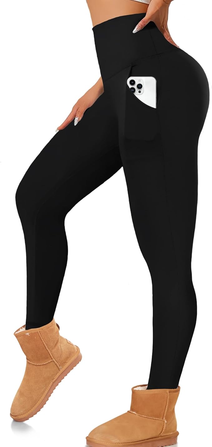MOREFEEL Leggings with Pockets for Women, High Waisted Tummy Control Workout Hip Lift Yoga Pants Activewear