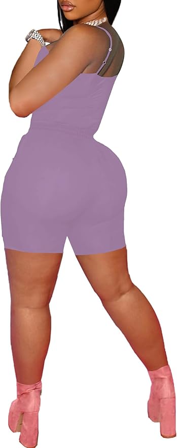 HBQ Women 2 Piece Outfits Sleeveless Tank Tops Biker Short Workout Jogger Sets Summer