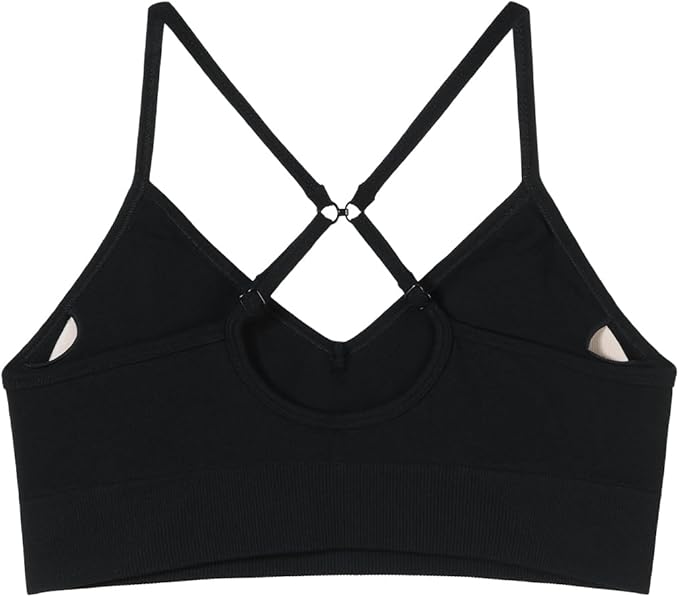 AUROLA Serpent Seamless Sports Bras for Women,Backless Padded Strappy Workout Gym Yoga Crop Tops