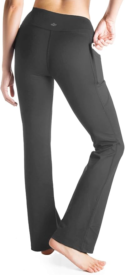 Yogipace Petite/Regular/Tall Women's Bootcut Yoga Pants with Side Pockets, Flare Leggings for Travel, Lounge & Everyday Wear