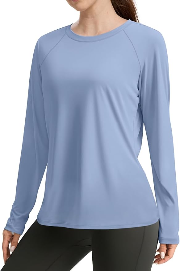 WIHOLL Workout Tops for Women Long Sleeve Sun Shirt UPF 50+ UV Protection Running Hiking Clothes Quick Dry Athletic Tops