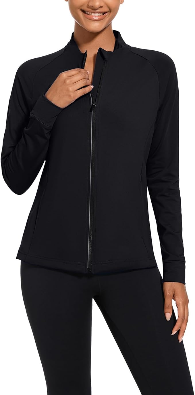 bpbtti Women's Polar Fleece Zip Up Workout Jackets with Pockets Slim Fit Cottony Soft Jacket for Running Athletic Yoga