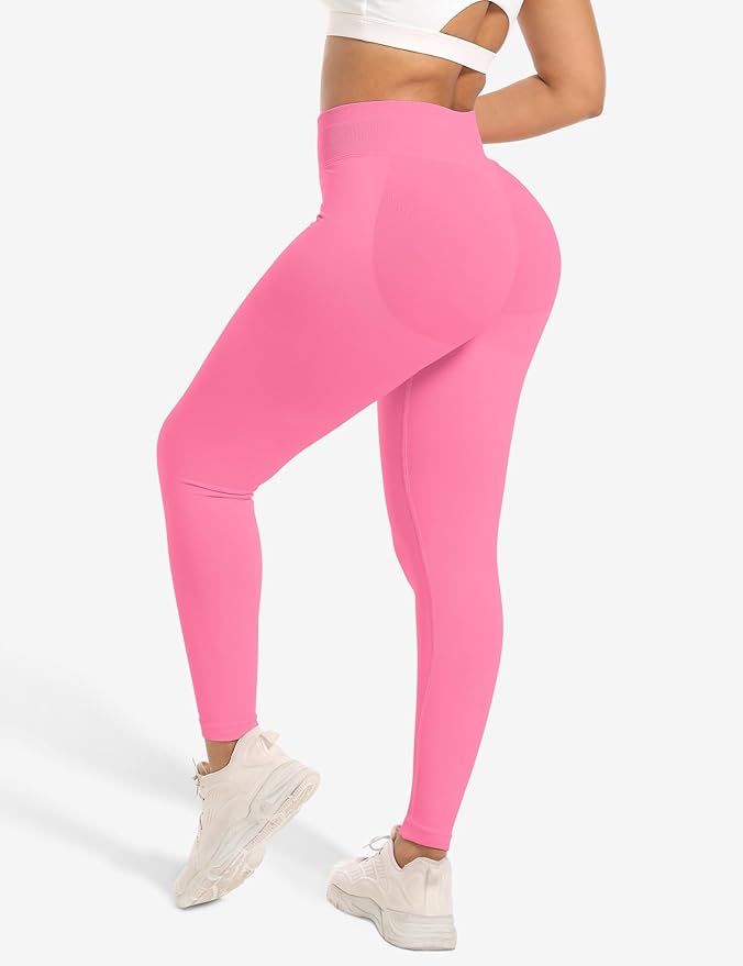 Ieumaz Scrunch Butt Lifting Leggings for Women Gym Seamless Workout Leggings Mid Low Waist Tummy Control Yoga Pants