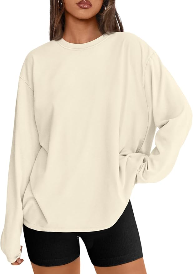 Trendy Queen Womens Spring Tops Oversized Long Sleeve T Shirts 2026 Basic Tee Fall Casual Workout Y2K Clothes