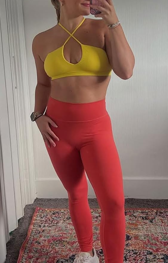 Aoxjox High Waisted Workout Leggings for Women Trinity Yoga Pants 26.5"