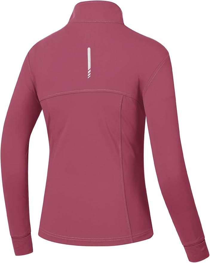 BGOWATU Women's Workout Jacket Lightweight Zip up Running Athletic Jackets with Thumb Holes