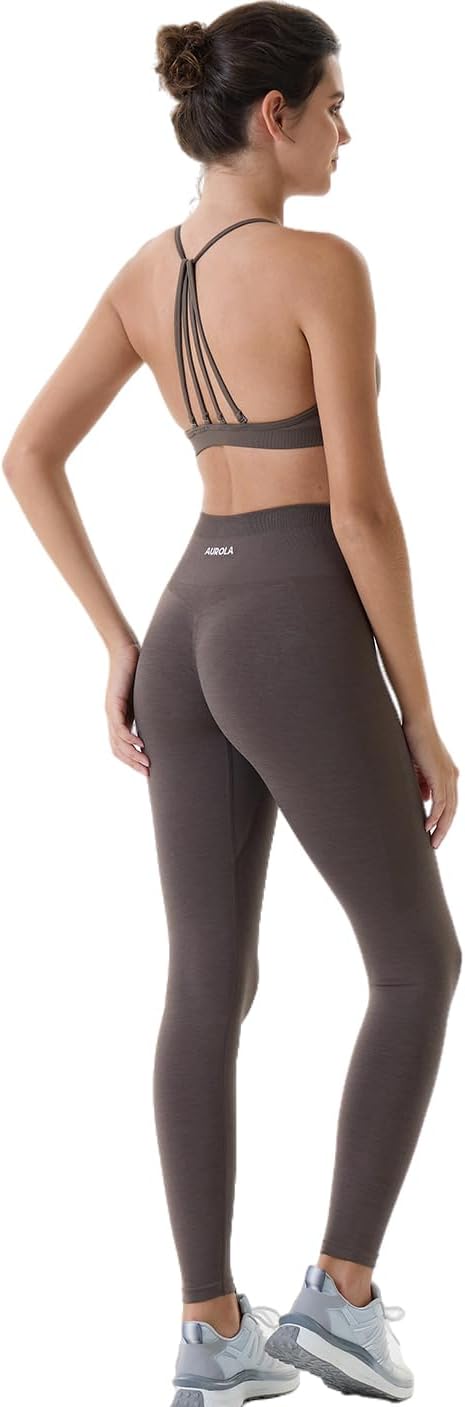AUROLA Workout Leggings for Women Seamless Scrunch Tights Tummy Control Gym Fitness Girl Sport Active Yoga Pants