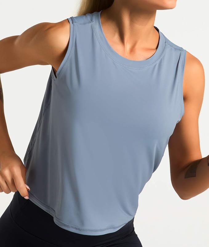 Dragon Fit Womens Ice Silk Workout Tank Tops Sleeveless Cropped Yoga Shirt for Running Gym Summer