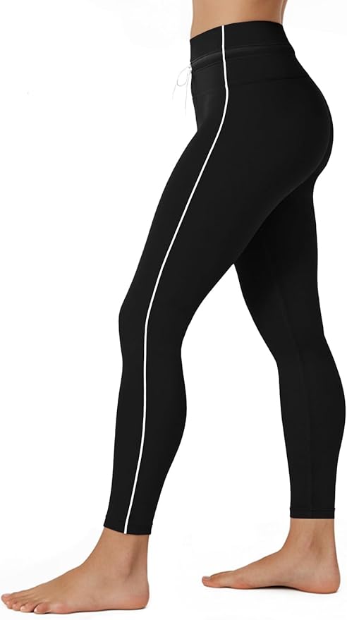Aoysky Womens Buttery Soft High Waisted Drawstring Leggings 25'' Workout Running Gym Athletic Yoga Pants