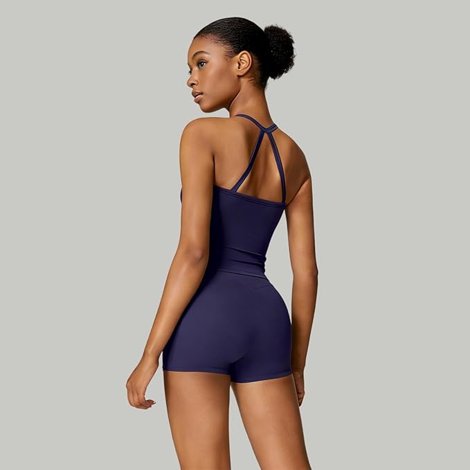 IMEKIS Women's Workout Sets 2 Piece Yoga Outfit High Waisted Biker Shorts Leggings Sports Bra Gym Fitness Clothes Tracksuit