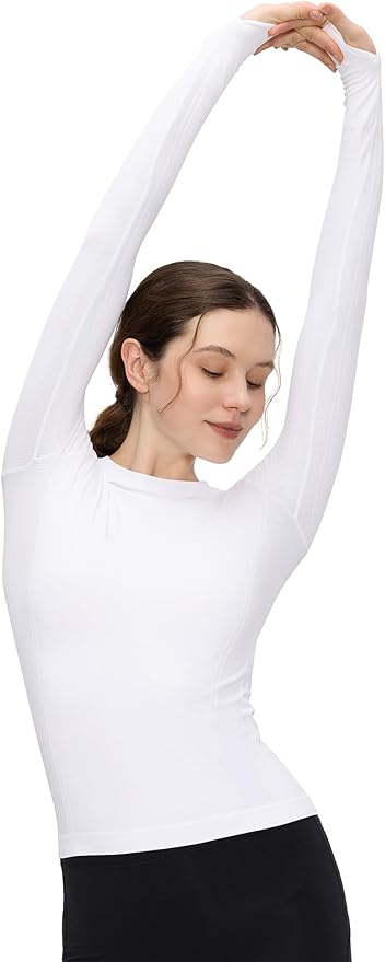 Long Sleeve Workout Tops for Women, Compression Shirt, Sports Running Shirt Breathable Athletic Top Slim Fit