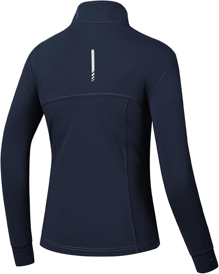 BGOWATU Women's Workout Jacket Lightweight Zip up Running Athletic Jackets with Thumb Holes