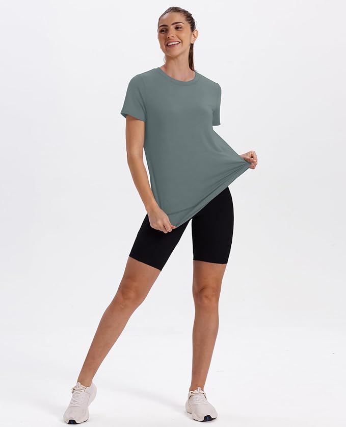 XIEERDUO Womens Workout Tops Short Sleeve Shirts Quick Dry Outfits for Hiking Running S-3XL
