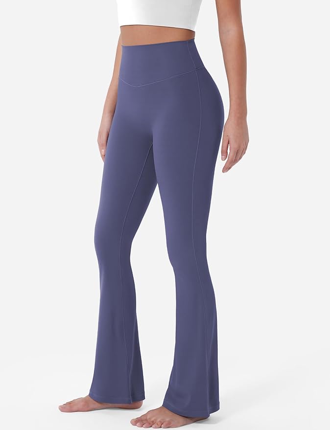 YEOREO Women's Mini Flared Workout High Waist No Front Seam Yoga Legging Pants