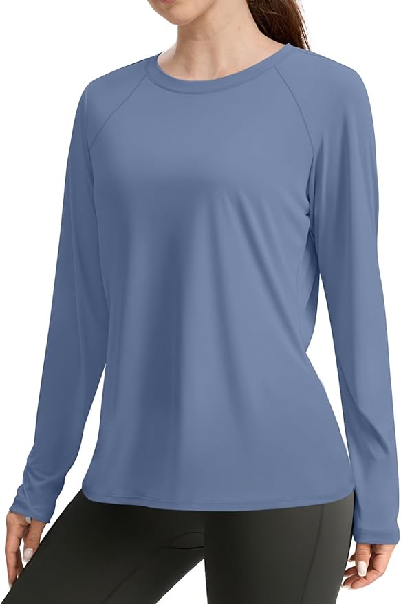 WIHOLL Workout Tops for Women Long Sleeve Sun Shirt UPF 50+ UV Protection Running Hiking Clothes Quick Dry Athletic Tops