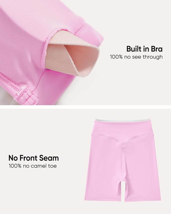 OMKAGI Workout Sets for Women Cute Doubel Layer Open Back Sports Bras Gym Shorts Outfits
