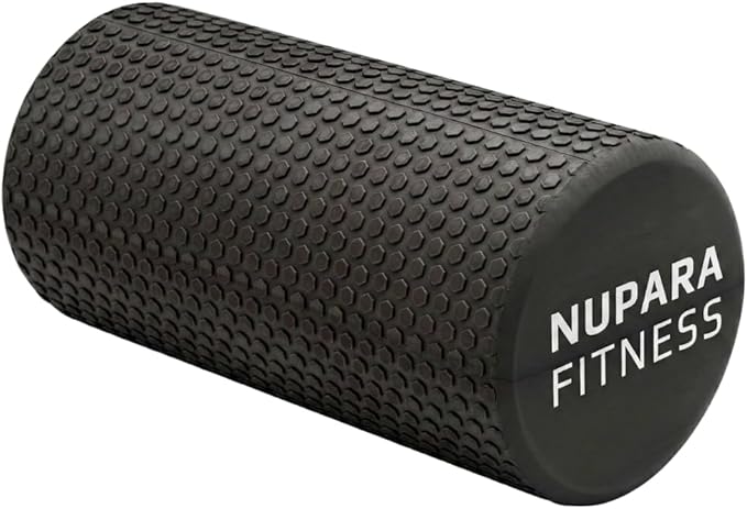 Foam Roller for Back, Legs, and Deep Tissue Muscles. Muscle Roller for Running, Cycling, Sports, Exercise, Recovery, Physical Therapy, Yoga, and Pilates. (Black, 12 inch - Medium)