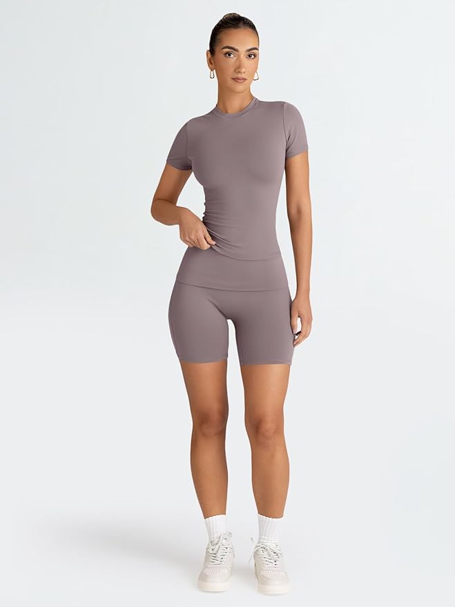 Trendy Queen 2 Piece Summer Cute Workout Sets Gym Short Set Pilates Yoga Outfits Going Out Spring Athletic Comfy Active Wear