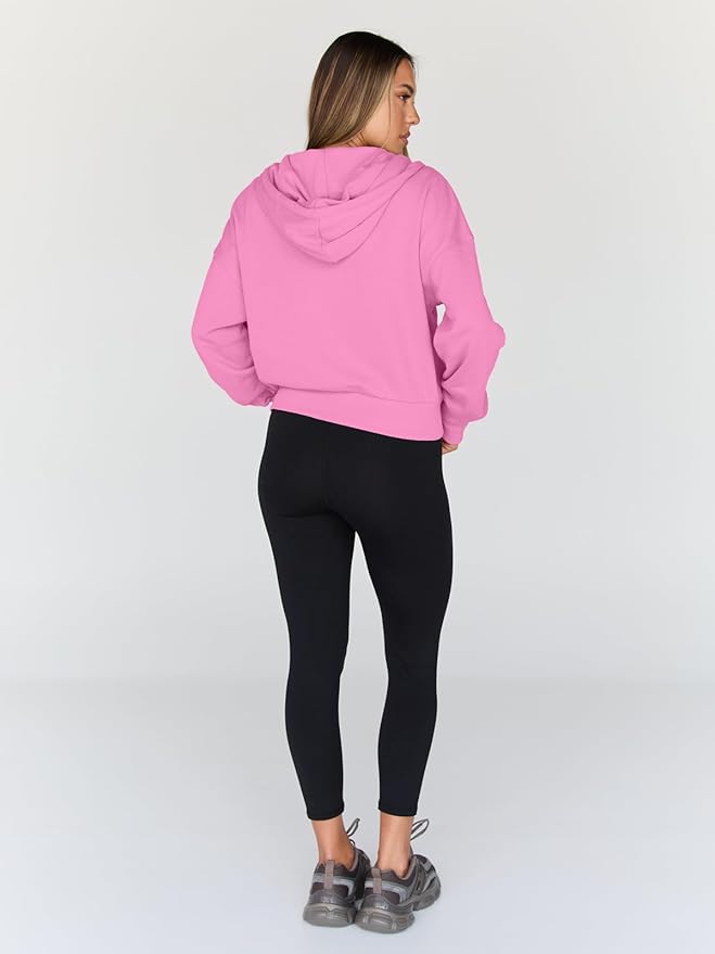 Trendy Queen Hoodies for Women Full Zip Up Cropped Sweatshirts Jackets Casual Comfy Gym Tops Fall Outfits Winter Clothes 2026