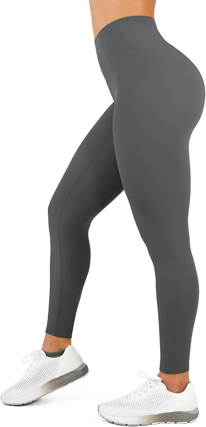 High Waisted Leggings for Women - No Front Seam Tummy Control Yoga Pants for Workout Running No See Through