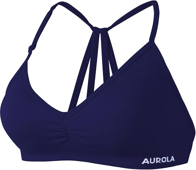AUROLA Mercury Workout Sports Bras Women Athletic Removable Padded Backless Strapy Minimal Crop Top