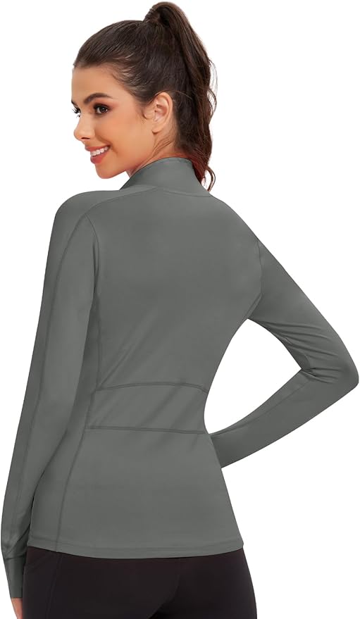 VUTRU Women's Workout Yoga Jacket Full Zip Running Athletic Track Jacket