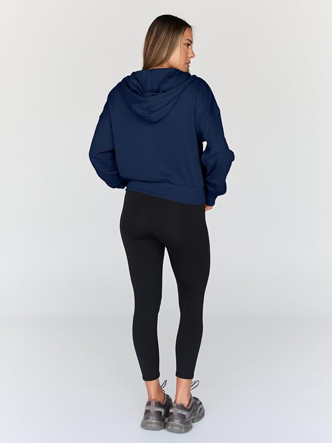 Trendy Queen Hoodies for Women Full Zip Up Cropped Sweatshirts Jackets Casual Comfy Gym Tops Fall Outfits Winter Clothes 2026