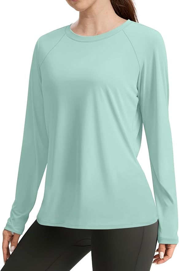 WIHOLL Workout Tops for Women Long Sleeve Sun Shirt UPF 50+ UV Protection Running Hiking Clothes Quick Dry Athletic Tops