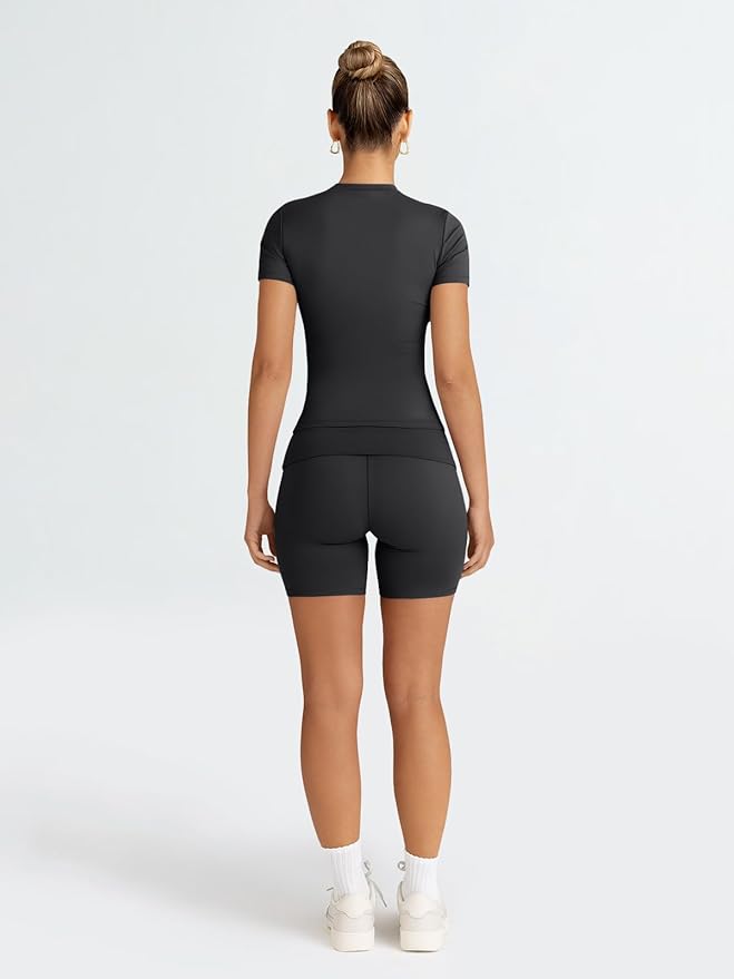 Trendy Queen 2 Piece Summer Cute Workout Sets Gym Short Set Pilates Yoga Outfits Going Out Spring Athletic Comfy Active Wear