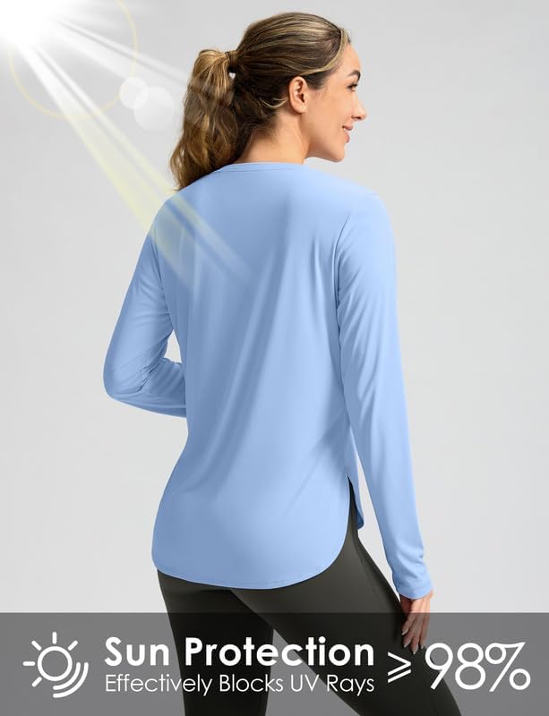 Women's Sun Shirts UPF 50+ Long Sleeve UV Protection Shirt Lightweight Quick Dry Workout Hiking Tops for Women