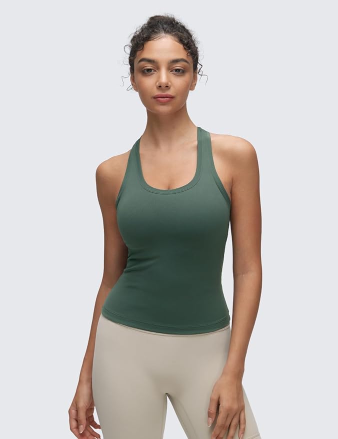 CRZ YOGA Butterluxe Racerback Tank Tops for Women - Yoga Workout Casual Gym Athletic Camisole Tight Sleeveless Shirts