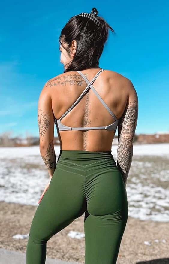 Aoxjox Women's Workout Sports Bras Fitness Metamorph Sienna Twist Bra Yoga Crop Tank