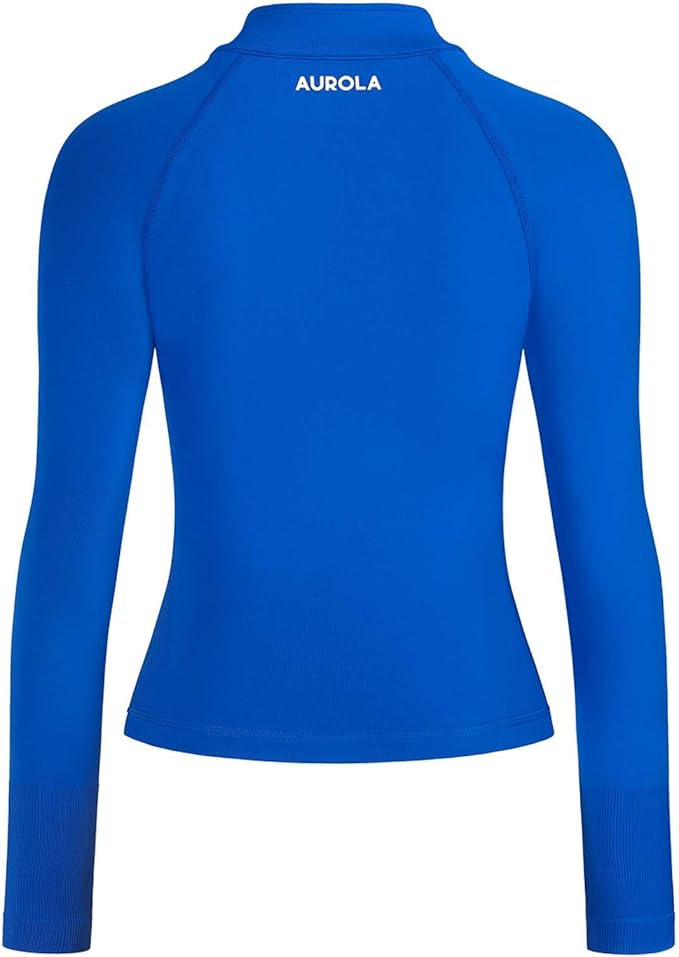 AUROLA Influence Athletic Workout Jacket for Women, Lightweight Slim Fit Full Zip Running Yoga Sports Jacket with Thumb Holes