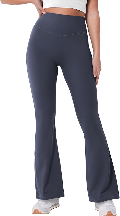 YEOREO Women's Mini Flared Workout High Waist No Front Seam Yoga Legging Pants