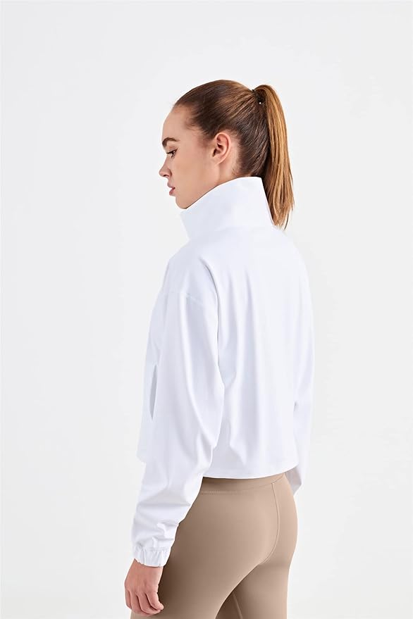 altiland Half Zip Pullover Cropped Jackets for Women Long Sleeve Workout Athletic Running Yoga Shirts